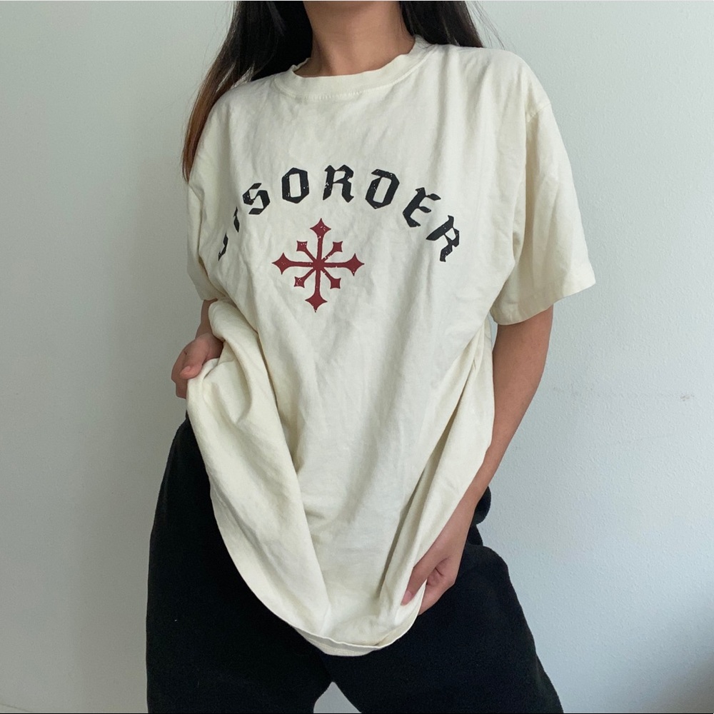 Disorder Skateboards Beige Cream Oversized Graphic Tee